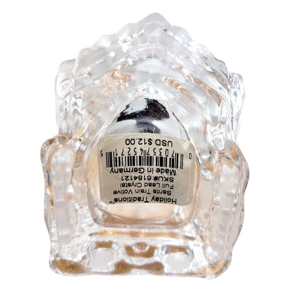 Gorham Christmas North Pole Express Santa Train Votive Lead Crystal from Germany - Picture 6 of 12